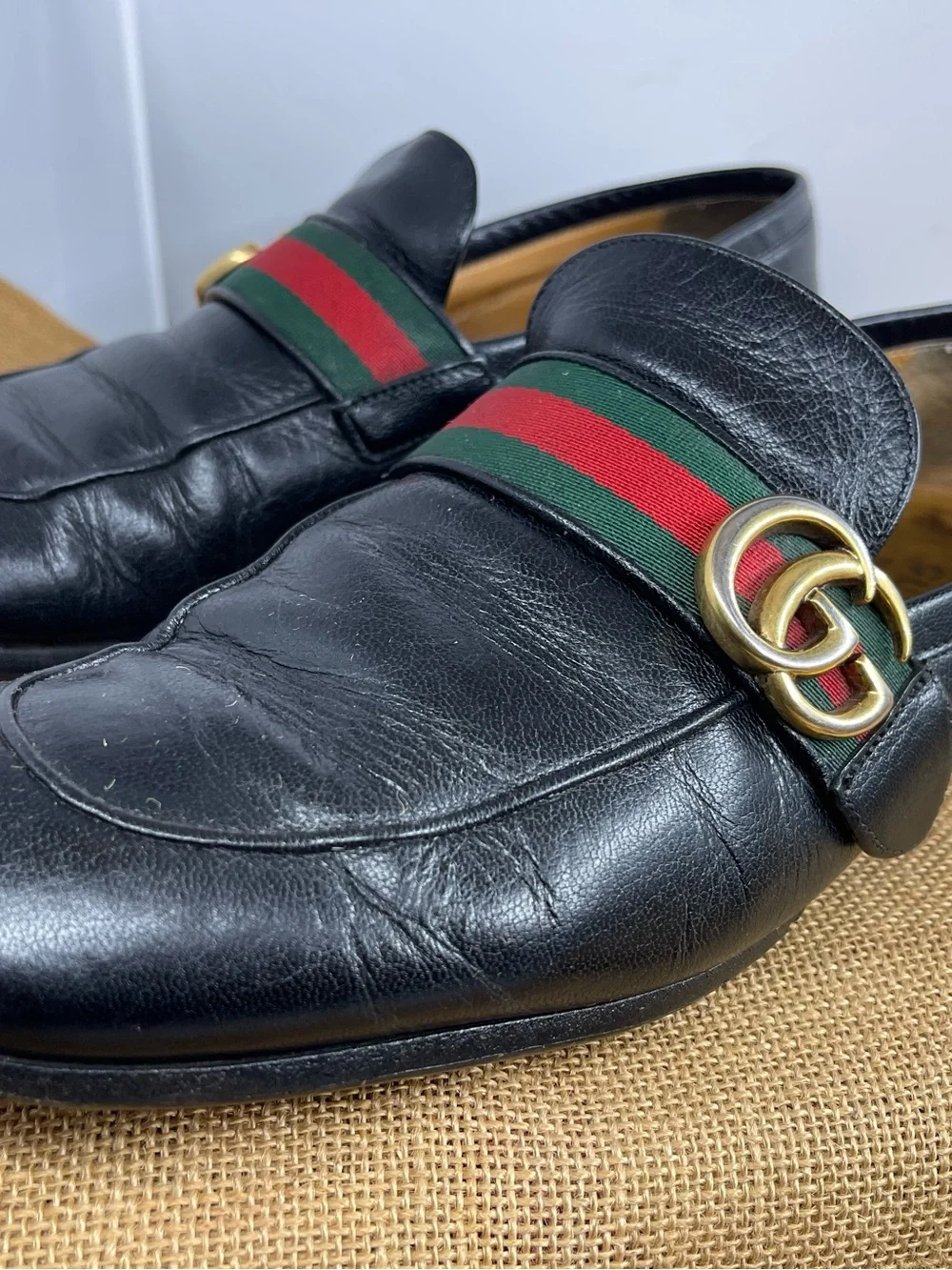 $950 Gucci GG Mens Shoes US 10 Made in Italy